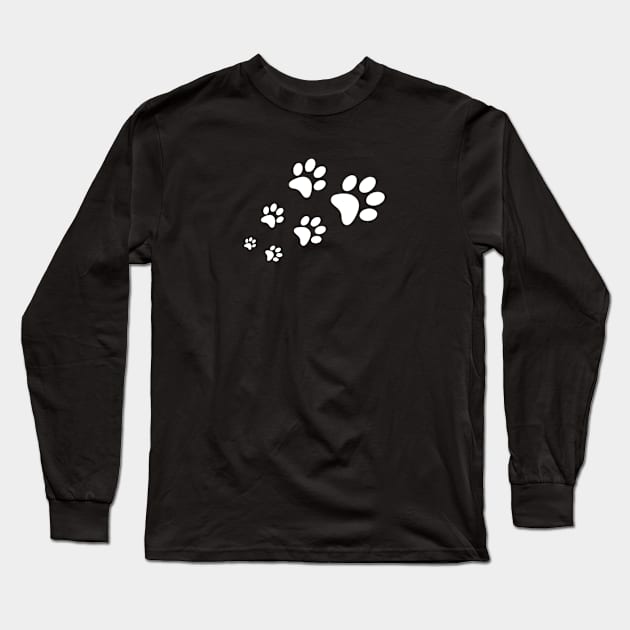 Paws Dogs Cats Cute Animal Love Gift Family Black Funny Long Sleeve T-Shirt by Kibo2020